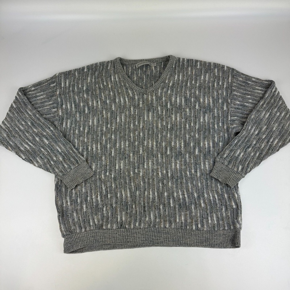 Vintage Shenandoah Mens Size XL Geometric Textured Grandpa Sweater Made In USA